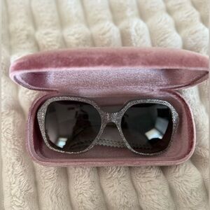 Miu Miu Silver Glitter Sunglasses
